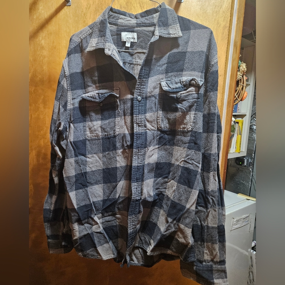Mens Sanoma Goods For Life Large Casual Button Down Shirt
